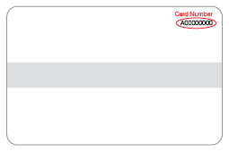 An example of the back of a TAS driver licence that shows the Card number circled.